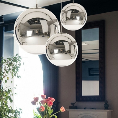 Modern Golden Electroplated Glass Spherical Hanging Light Fixtures Hanging Ceiling Lights