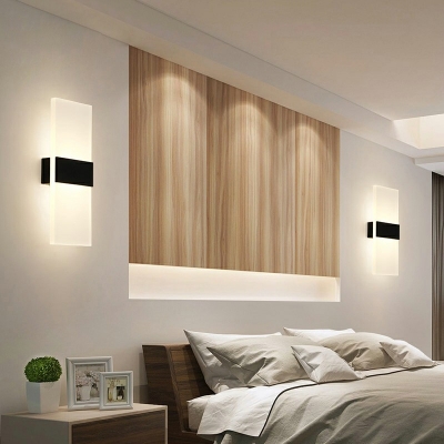 Rectangle Shape Wall Light Sconce LED with Acrylic Shade Minimalism Wall Mounted Lamp