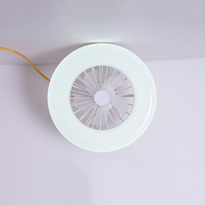 Remote Control Round Bedroom Hanging Fan Lamp Acrylic  10.2