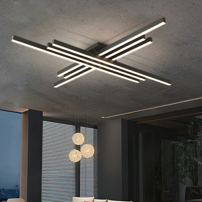 Silver Sticks Semi Flush Light Modern Design Aluminum Ceiling Fixture for Living Room/ Bedroom