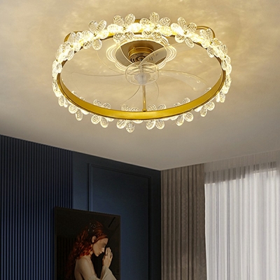 Simple Round Flush Mount Ceiling Light Fixture Acrylic Flush Fan Light Fixtures