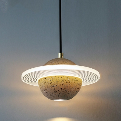 Stone Pendant Lighting Fixtures Ball Shape LED Hanging Pendant Light for Bedroom