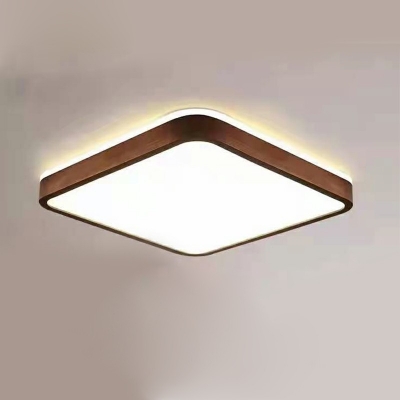 1 Light Contemporary Ceiling Light Wooden Geometric Ceiling Fixture