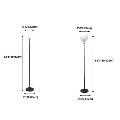 1-Light Floor Lights Minimalism Style Globe Shape Metal Stand Up Lamps