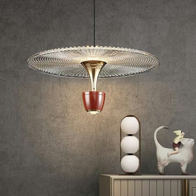 1-Light Pendant Lights Contemporary Style Geometric Shape Metal Hanging Ceiling Light