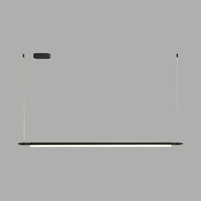 Black Strip Shape Simple Style Island Light Aluminum Island Lighting Fixtures for Office / Dining Room