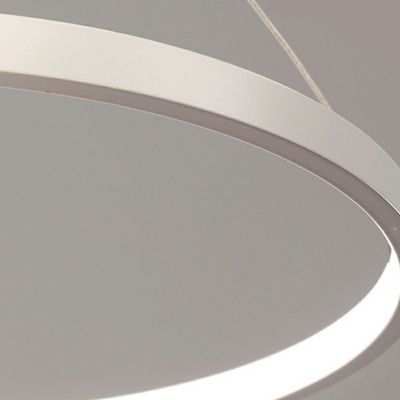 Contemporary Chandelier Lamp 1 Light Circle White Chandelier Light