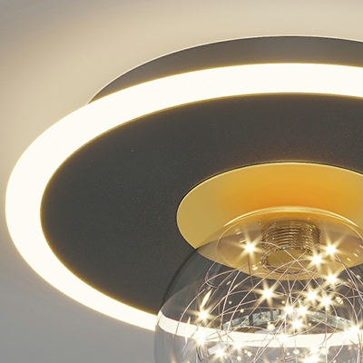 Contemporary Glass Flush Mount Ceiling Light for Living Room