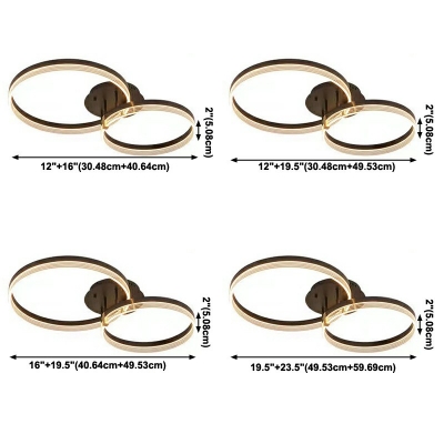 Contemporary Round Ring Flush Mount Light Fixtures Black Acrylic Led Flush Light for Bedroom