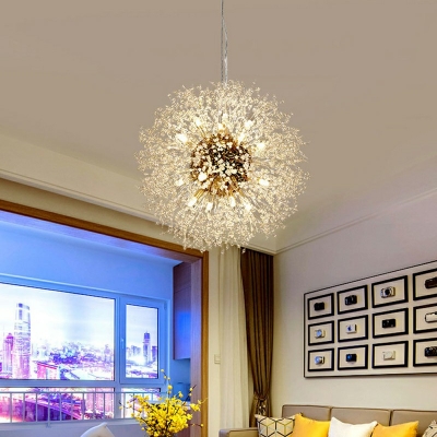 Crysatl Globe Pendant Lighting Fixtures Modern Elegant Suspension Light for Bedroom