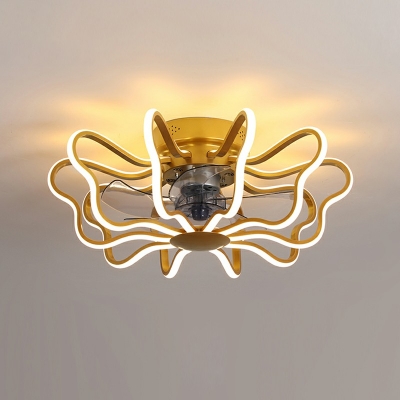 Designer Geometrical Flush Mount Ceiling Light Fixtures Acrylic Ceiling Mounted Fan Light