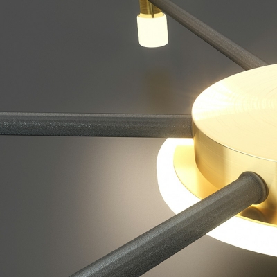 Glass Globe Chandelier Lighting Fixtures Modern Style 10 Lights Chandelier Pendant Light in Gold