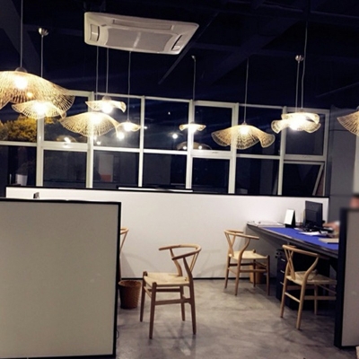 Modern Asian Hanging Pendant Lights Hand-Woven Down Lighting for Dinning Room