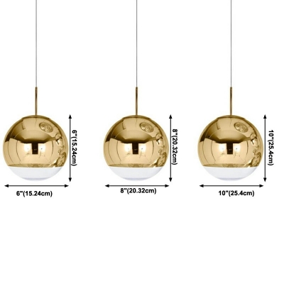 Modern Golden Electroplated Glass Spherical Hanging Light Fixtures Hanging Ceiling Lights