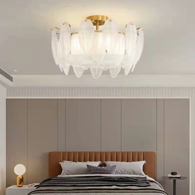 Modern Minimalist Luxury Ceiling Light  Nordic Style Glass Flushmount Light in GOLD