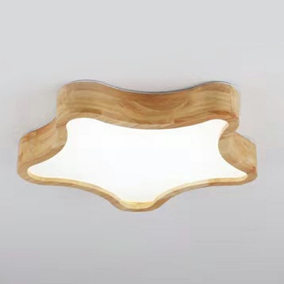 1 Light Contemporary Ceiling Light Wooden Ceiling Fixture for Kids Room