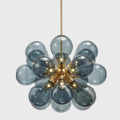 18-Light Hanging Light Fixtures Minimalism Style Globe Shape Metal Chandelier Lights