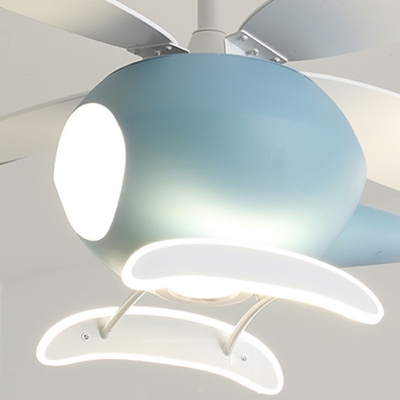 Airplane Semi Flush Ceiling Fans LED Lighting Fans Lighting for Children's Bedroom