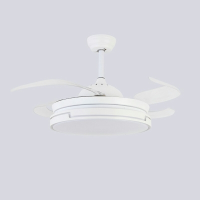 Contemporary Semi Flush Mount Ceiling Fan with Acrylic Shade Fan Lighting for Bedroom