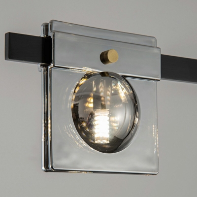 Contemporary Suspension Pendant Lights Metal & Glass 7.1