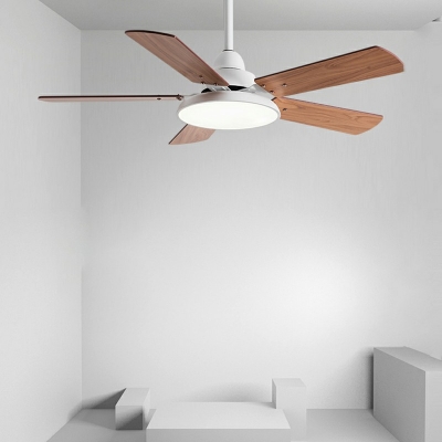 Contemporary Wood Semi Flush Ceiling Lights Bedroom Ceiling Fan Light