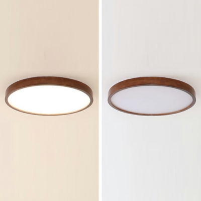 Modern Minimalist Wood Ceiling Light  Nordic Style Acrylic Flushmount Light for Living Room and Bedroom