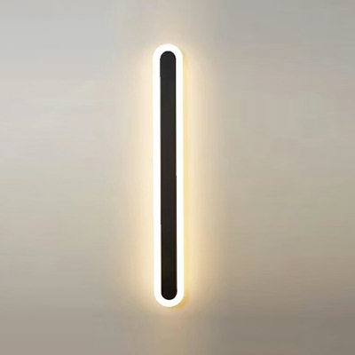 Modern Style Metal Wall Mounted Lighting Linear 1-Light Wall Sconces in Black