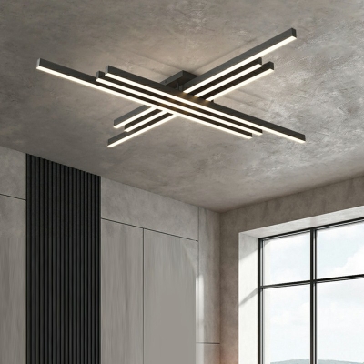 Silver Sticks Semi Flush Light Modern Design Aluminum Ceiling Fixture for Living Room/ Bedroom