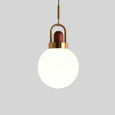 Single Head Simple Milk White Glass Ball Hanging Light Fixtures Hanging Ceiling Lights