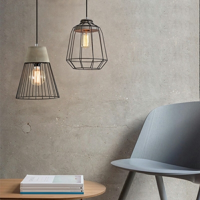 Stone Conical Hanging Pendant Light Modern Style 1 Light Pendant Lighting Fixtures in Grey