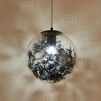 1-Light Down Lighting Contemporary Style Globe Shape Metal Hanging Ceiling Lights
