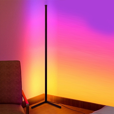 1-Light Floor Lights Minimalism Style Linear Shape Metal Floor Standing Lamps