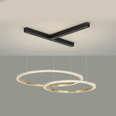 Contemporary Chandelier Light Fixtures Circular with Acrylic Shade Suspension Lights