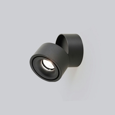 Cylinder Sconce Light Fixture Modern Style Metal 1-Light Wall Sconce Lights in Black