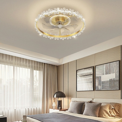 Flush Fan Light Kid's Room Style Acrylic Flush Mount Ceiling Fan Light for Living Room