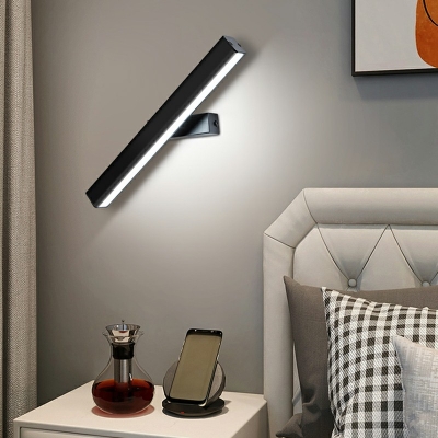 Metal Rectangle Shade Wall Sconce Modern Style 1 Light Sconce Lights in Black