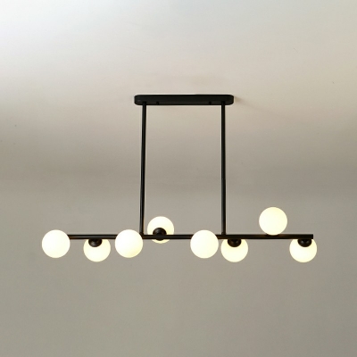 Modern Island Lighting Clear/White Glass 6/8/10 Bulbs Kitchen Bar Pendant Lamp in Black/Gold