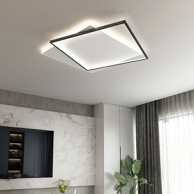 Modern Minimalist Aluminum Ceiling Light  Nordic Style Acrylic Flushmount Light for Living Room and Bedroom