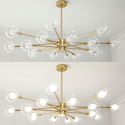 Nordic Modern Chandelier Simple Glass Bulb Pendant Light for Living Room