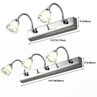 Nordic Style Strip Wall Light Wrought Iron Wall Lamp for Bathroom