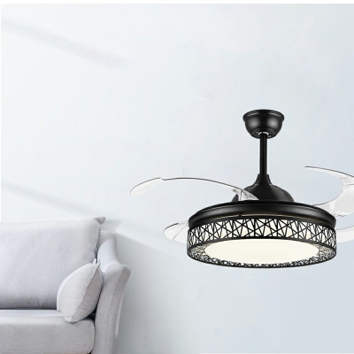 Semi Flush Mount Fan Light Contemporary Style Acrylic Semi Flush Fan Light for Living Room