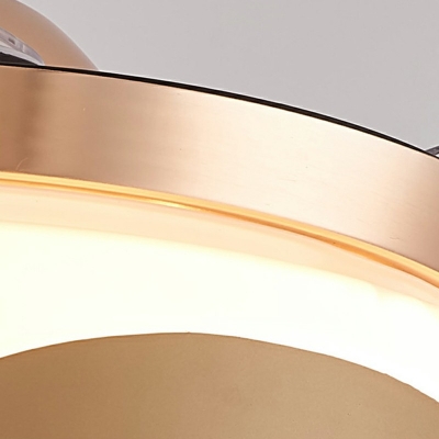 Semi Flush Mount Light Modern Style Metal Semi Flush Fan Light for Living Room