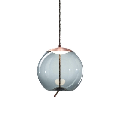 Single Head Creative Hanging Ceiling Lights Geometric Glass Head Fixtures