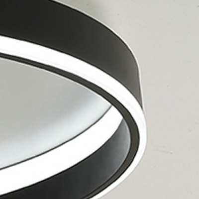 1 Light Contemporary Ceiling Light Black Circle Metal Ceiling Fixture