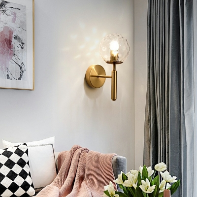 1-Light Sconce Light Contemporary Style Ball Shape Metal Wall Mounted Lights
