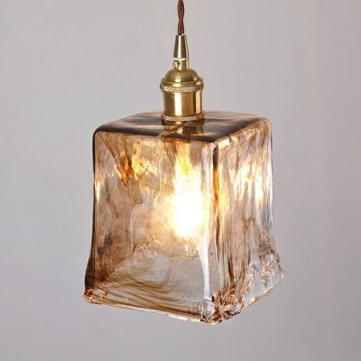 1-Light Suspension Pendant Minimalist Style Geometric Shape Metal Hanging Light Kit