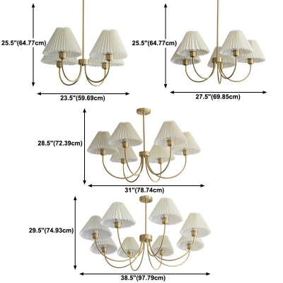 6-Light Hanging Light Fixtures Contemporary Style Cone Shape Metal Chandelier Lights