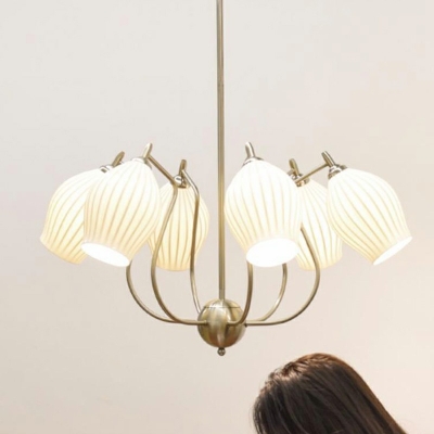 6-Light Hanging Light Fixtures Contemporary Style Geometric Shape Metal Chandelier Lights