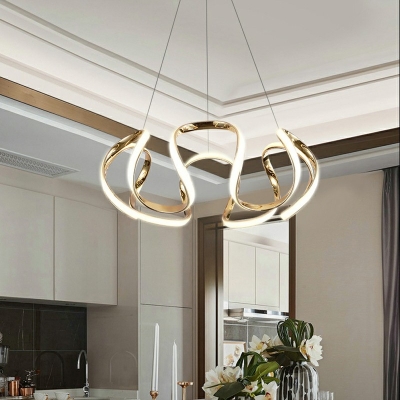 Contemporary Twist Chandelier Lamp Metal Chandelier Light for Dining Room