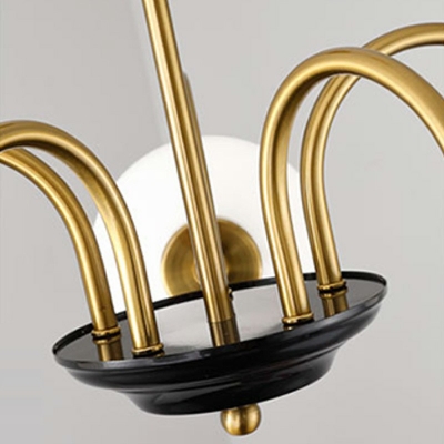 Gold Globe Chandelier Light Modern Style Glass 8 Lights Chandelier Lamp